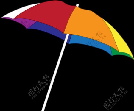 手绘彩色太阳伞免抠png透明素材