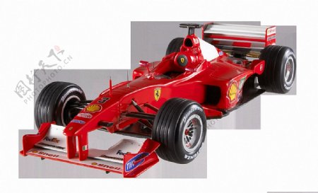 红色f1赛车俯视图免抠png透明图层素材