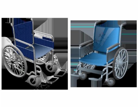蓝色轮椅免抠png透明图层素材