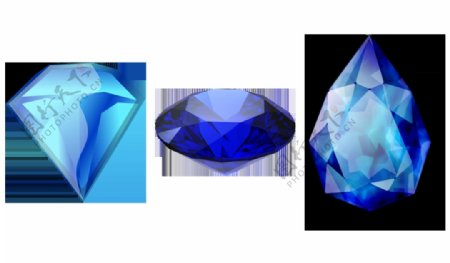 三个蓝宝石免抠png透明图层素材