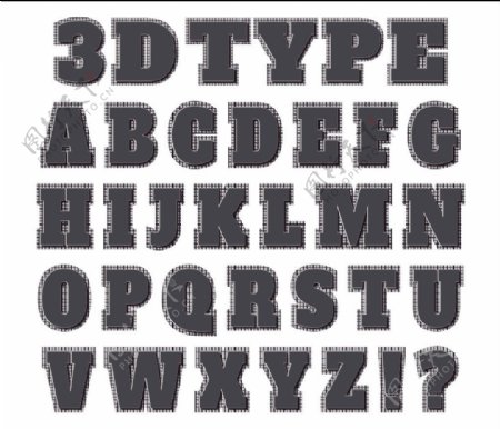 3D英文字母设计