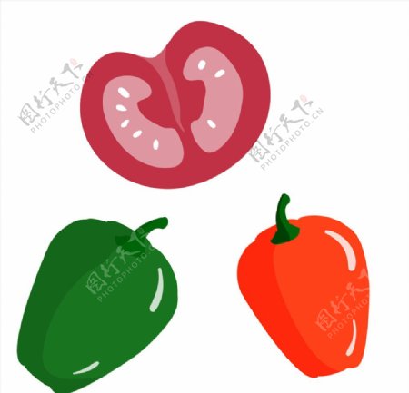 辣椒番茄矢量图