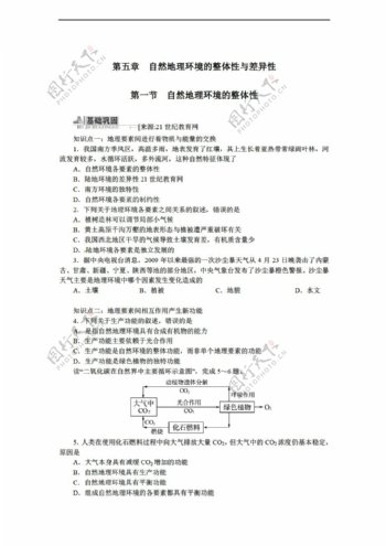 地理人教版必修一第五章自然环境的整体性与差异性第一节自然环境的整体性附详解