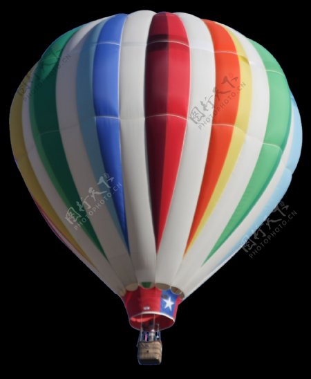 简约美丽条纹热气球png透明素材