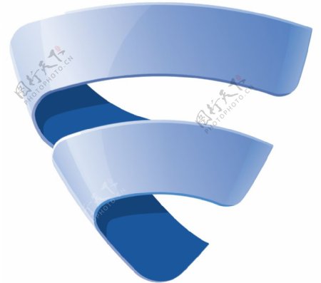 浅蓝色螺旋logo免抠png透明素材