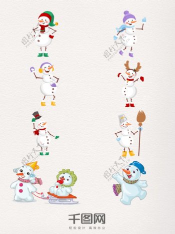 圣诞雪人矢量装饰图案