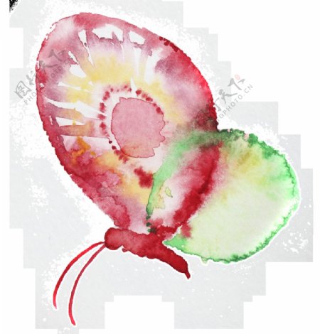 红翅蝴蝶卡通透明装饰素材