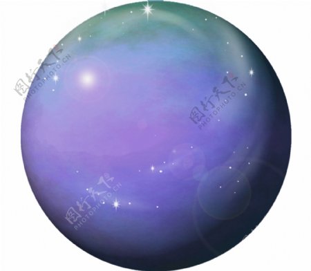 紫色立体金星免抠psd透明素材