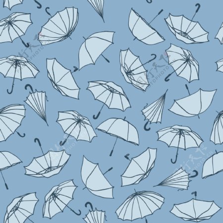 清新文艺雨伞壁纸图案