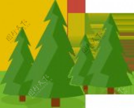 绿色圣诞树图形元素