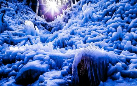 冰天雪地冬天雪景