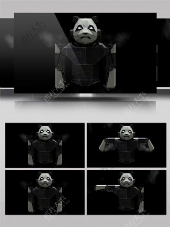 灰色熊猫雕像视频素材