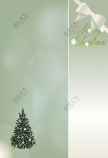 华丽银色圣诞树装扮海报背景素材