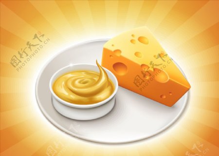 矢量奶酪矢量黄油
