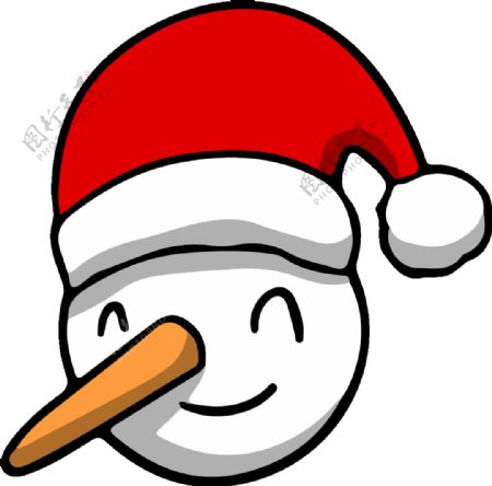 卡通圣诞雪人头像PNG元素