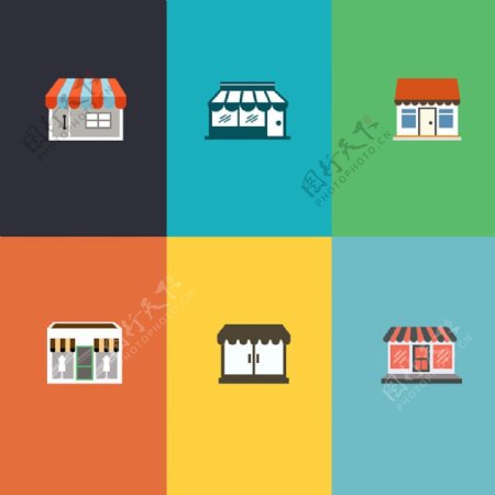 商店shops房子彩色icon图标