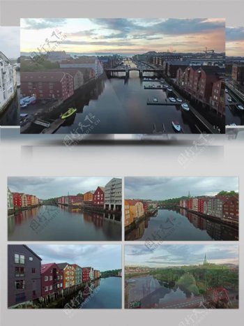 4K超清航拍挪威水城唯美视频素材