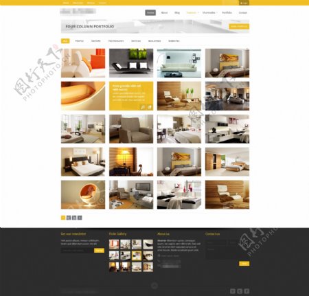 家居家具网站产品中心界面设计素材