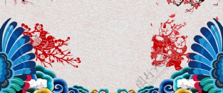 中国风春节展板背景素材