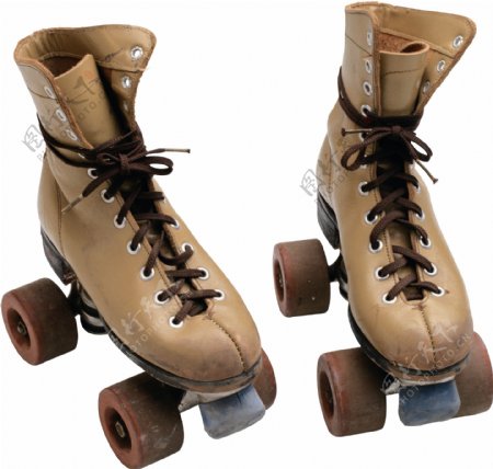 棕色漂亮溜冰鞋免抠png透明素材