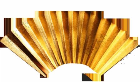 古代金色扇形折纸png元素