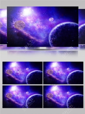 紫色光束星球高清视频素材