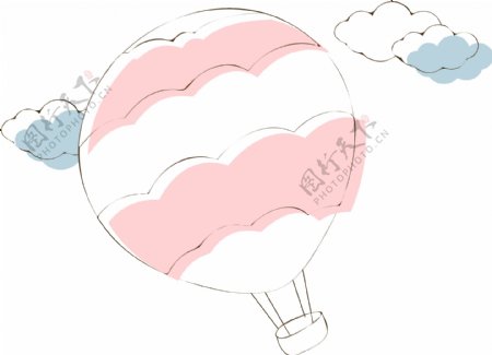 卡通粉色氢气球png元素