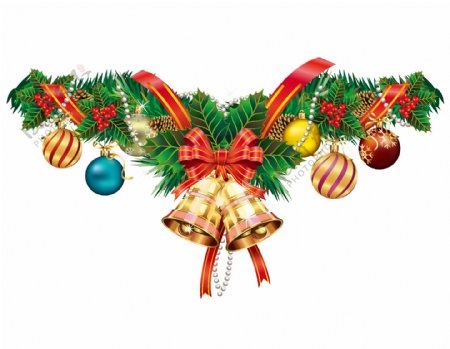 圣诞铃铛球星挂饰插画png元素