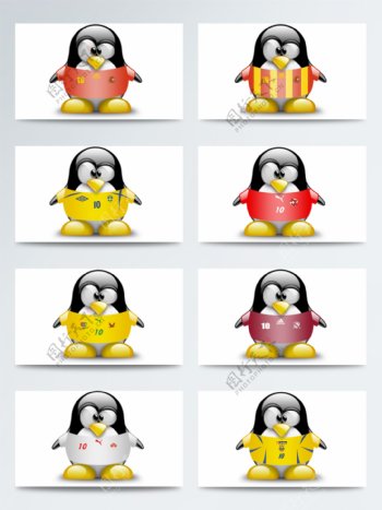 企鹅宝贝足球服饰图标素材