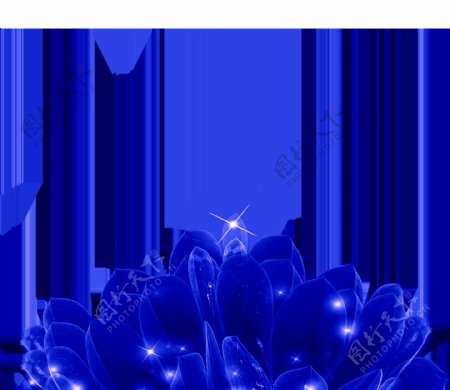 蓝色水晶插画png元素