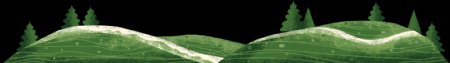 清新绿草地手绘图PNG元素