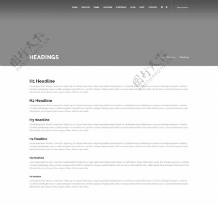 多元素合集企业网页详情页PSD模板