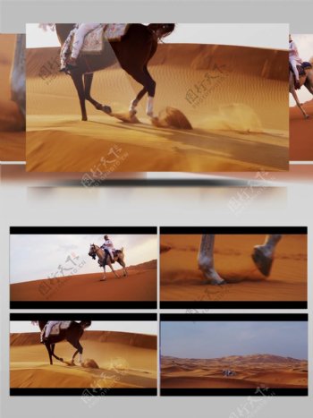 沙漠骑马实拍视频素材