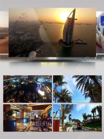 2K迪拜最豪华的酒店帆船酒店度假休闲城市景观航拍摄影