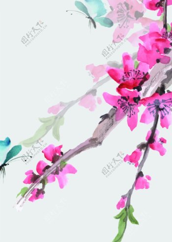 水彩花卉背景模版
