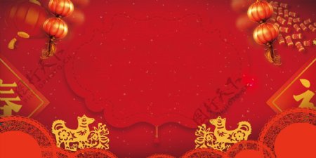 红色新年中国风背景