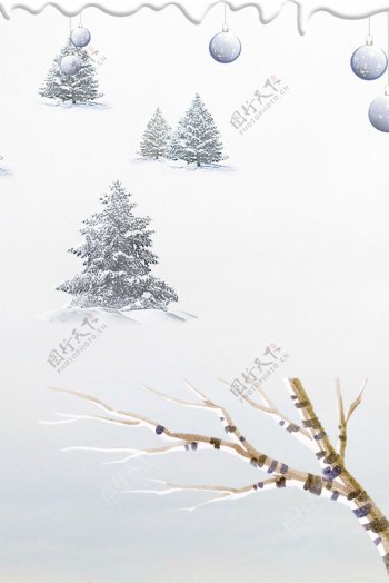 冬季下雪海报背景设计