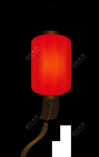 中式新春佳节庆祝红色灯笼