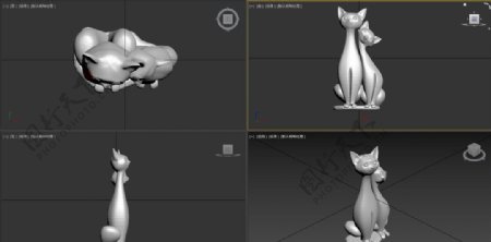 3D模型现代雕塑猫
