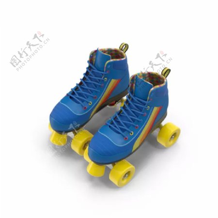 蓝色滑板鞋图片
