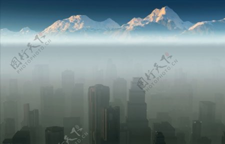 雾中城市