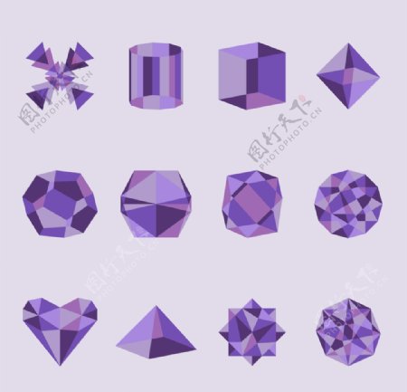 紫色几何钻石