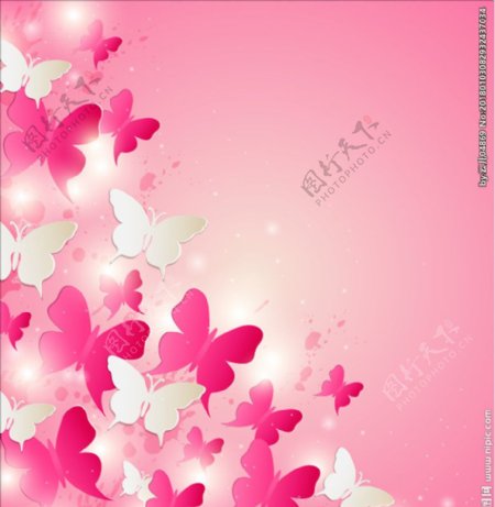粉色蝴蝶背景