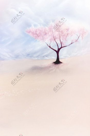 粉花树背景