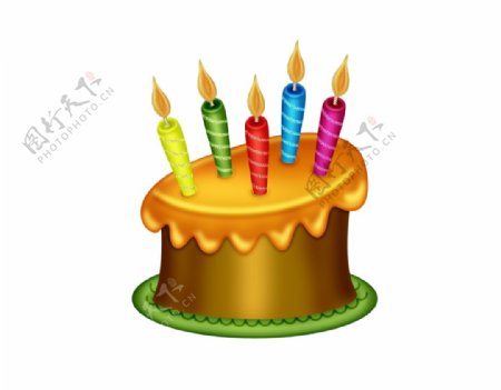 卡通生日蛋糕蜡烛png元素