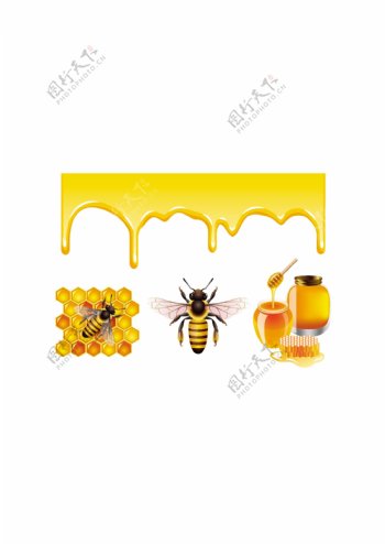 蜜蜂蜂蜜矢量设计