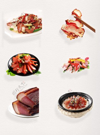 中式传统飘香美味腊肠食品装饰图案