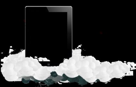 创意云朵手机屏幕边框插画