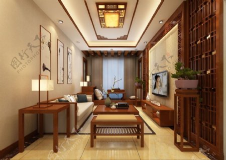 中式简约风格客厅设计