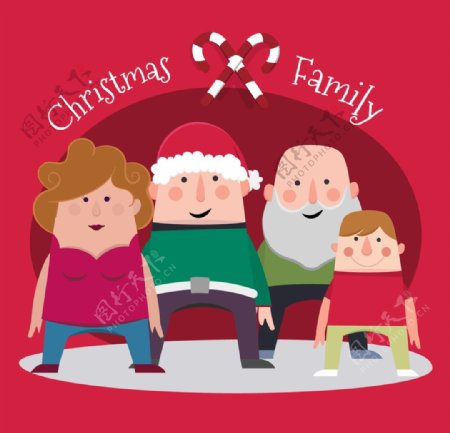 圣诞节家庭插图